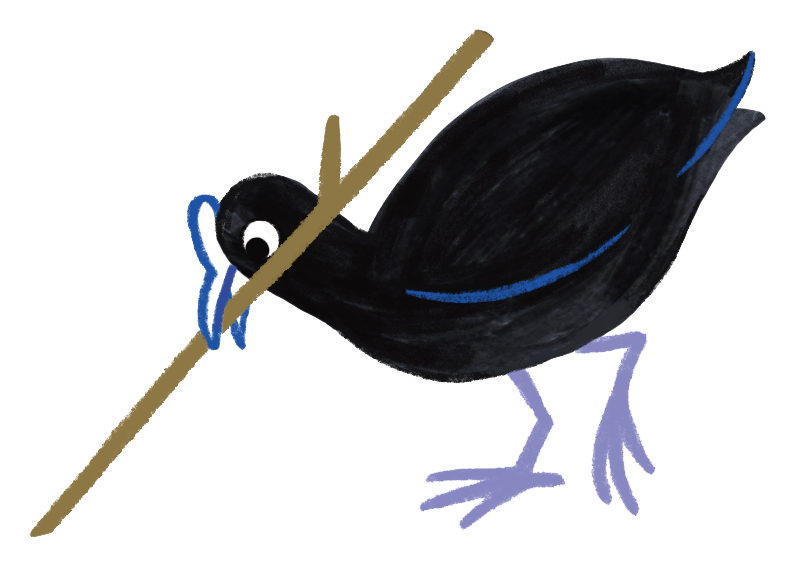 Illustratie vogel met tak Swaan kinderdagverblijf
